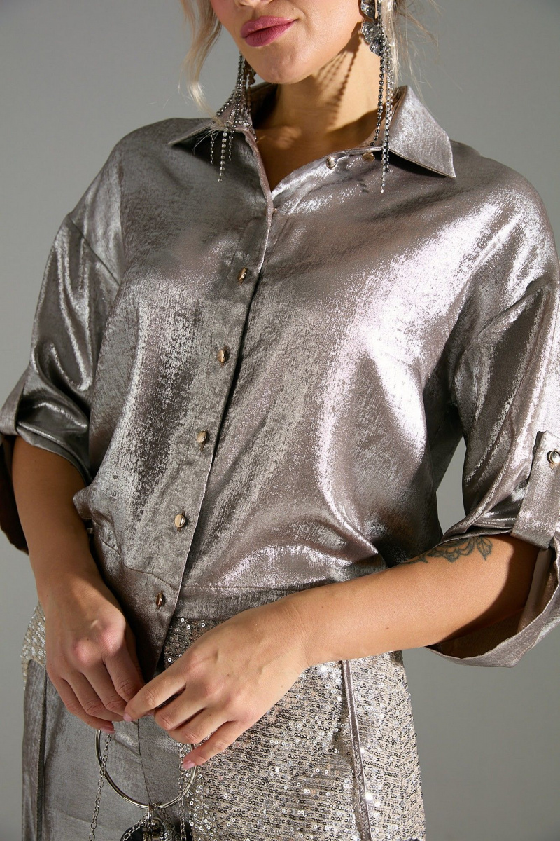 Брючный комплект LM М98 бежевый_шиммер