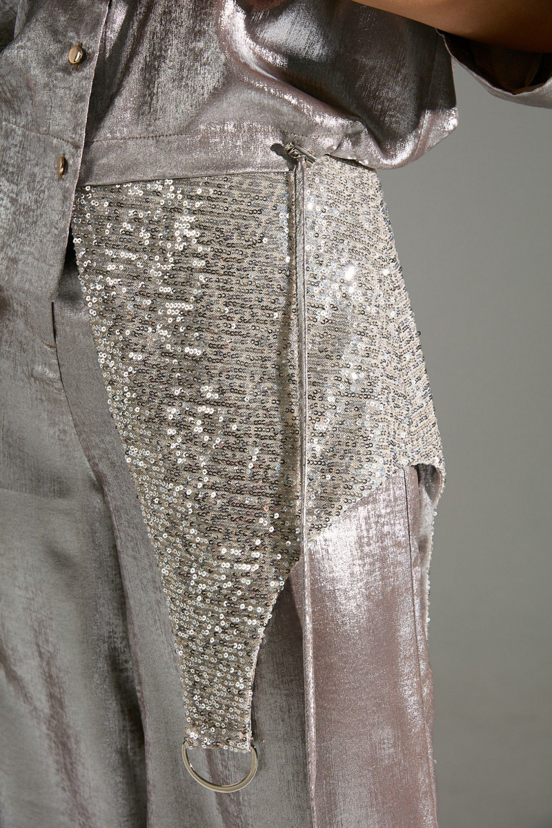 Брючный комплект LM М98 бежевый_шиммер