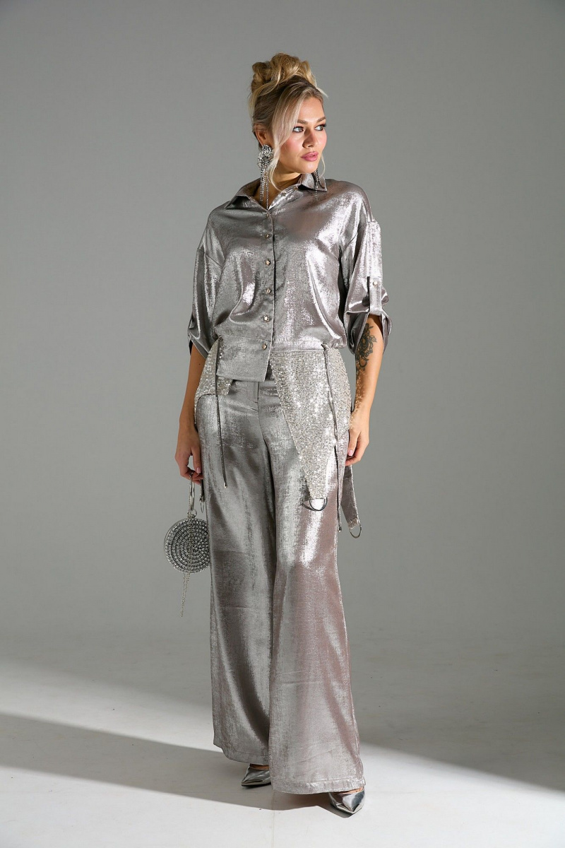 Брючный комплект LM М98 бежевый_шиммер