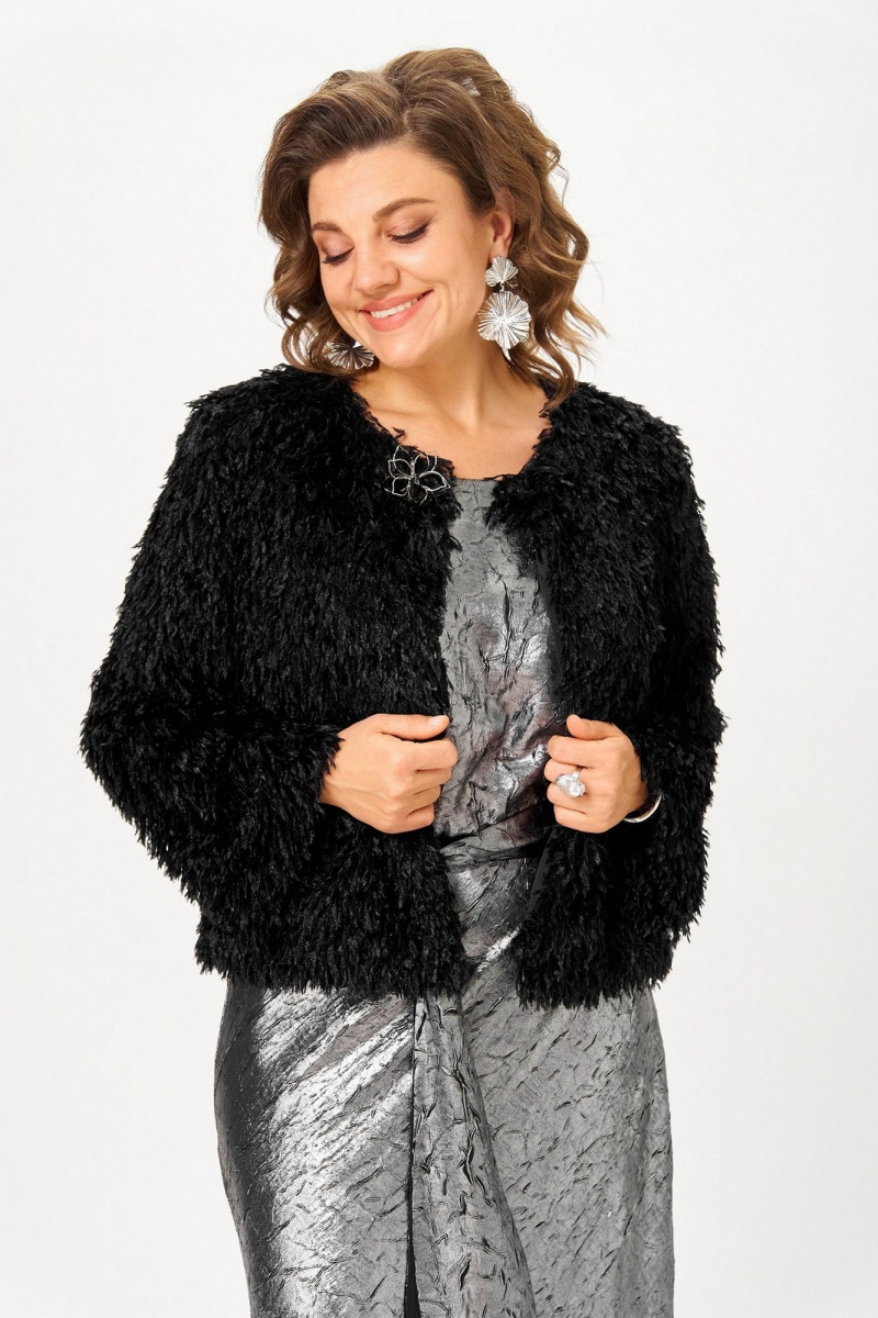 Плательный комплект Koketka i K 1332 серебристый+черный