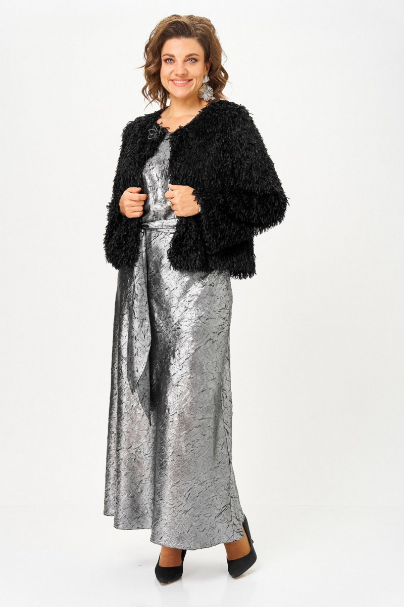 Плательный комплект Koketka i K 1332 серебристый+черный