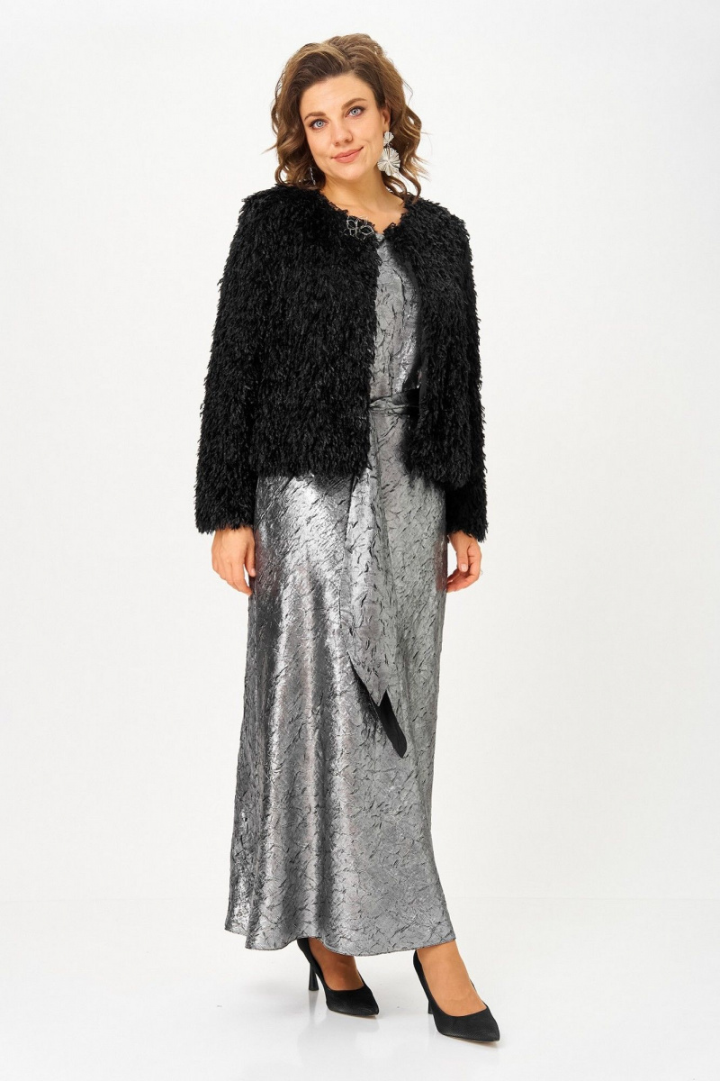 Плательный комплект Koketka i K 1332 серебристый+черный