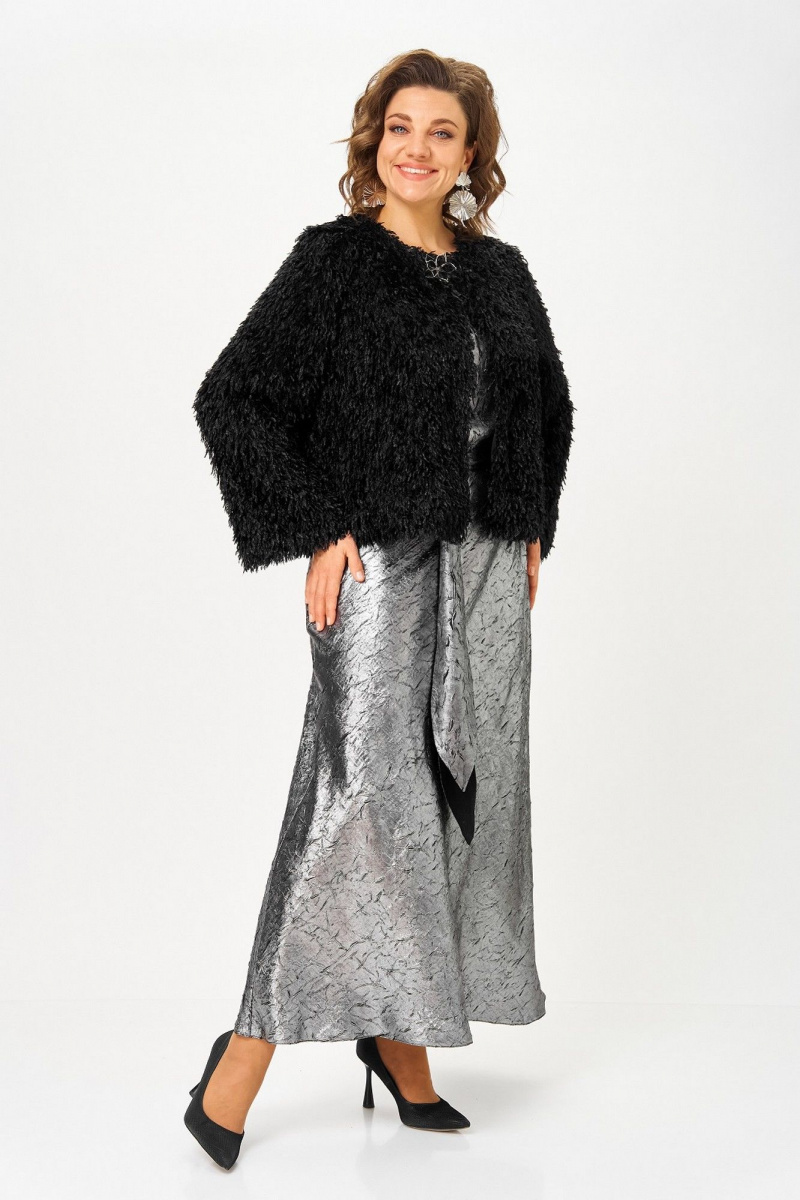 Плательный комплект Koketka i K 1332 серебристый+черный