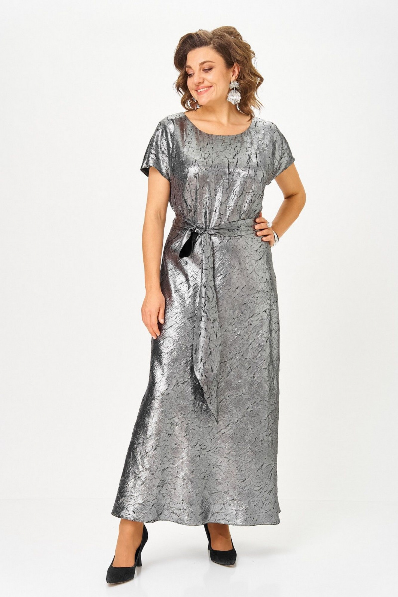 Плательный комплект Koketka i K 1332 серебристый+черный