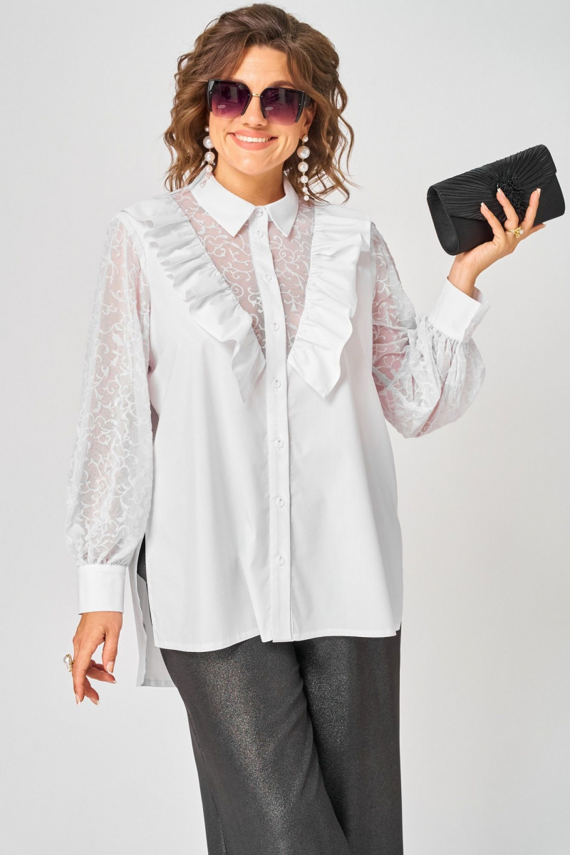 Блузы EVA GRANT 7174-1В белый