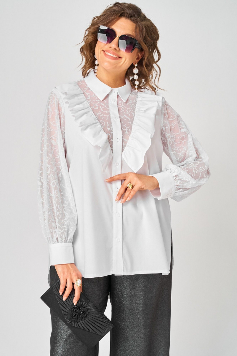 Блузы EVA GRANT 7174-1В белый