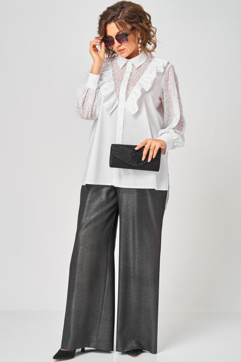 Блузы EVA GRANT 7174-1В белый