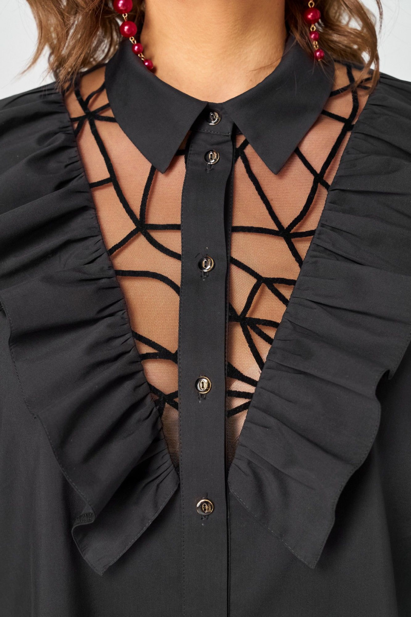 Блузы EVA GRANT 7174-1В черный