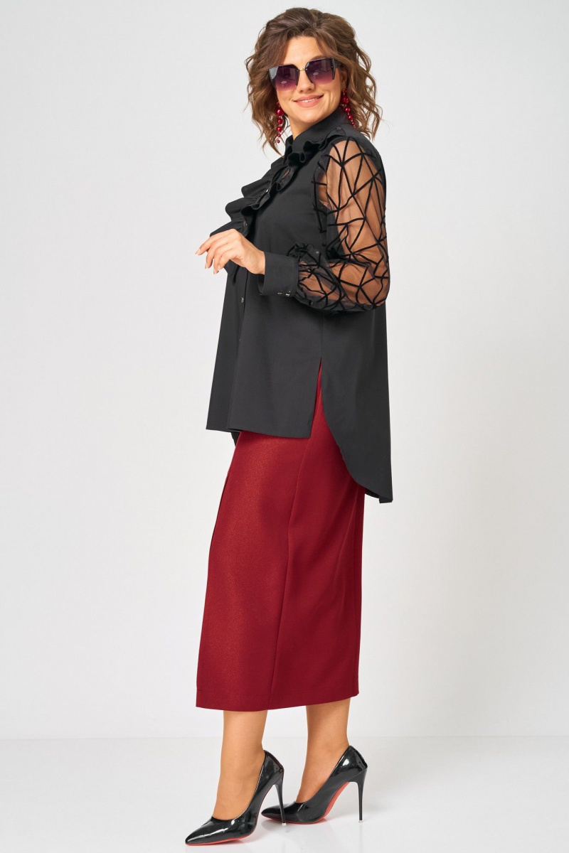 Блузы EVA GRANT 7174-1В черный