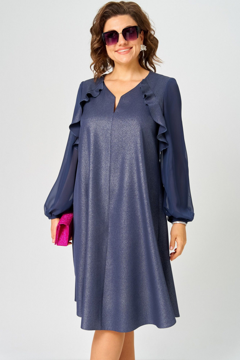 Платья EVA GRANT 7322А синий_баклажан