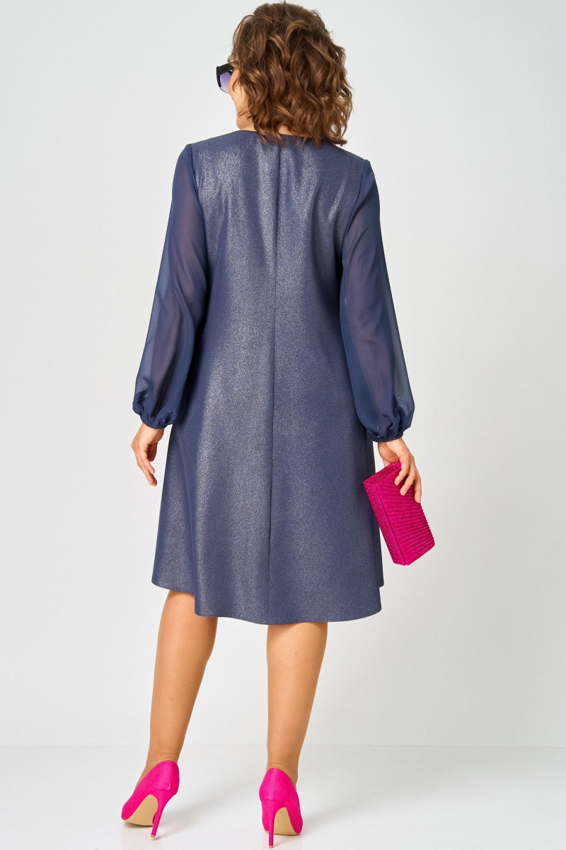 Платья EVA GRANT 7322А синий_баклажан