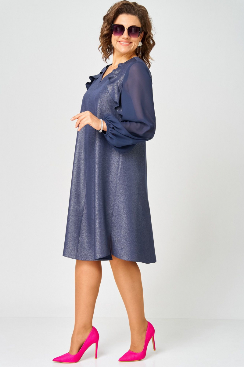 Платья EVA GRANT 7322А синий_баклажан