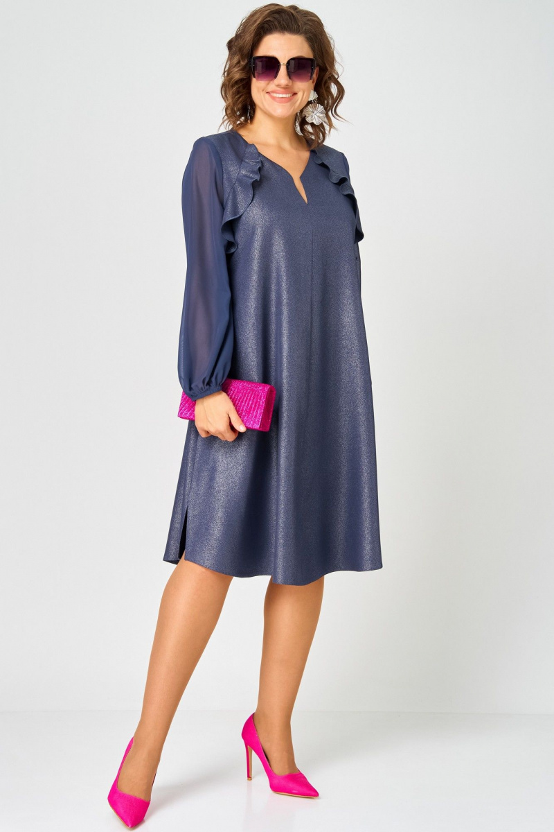 Платья EVA GRANT 7322А синий_баклажан