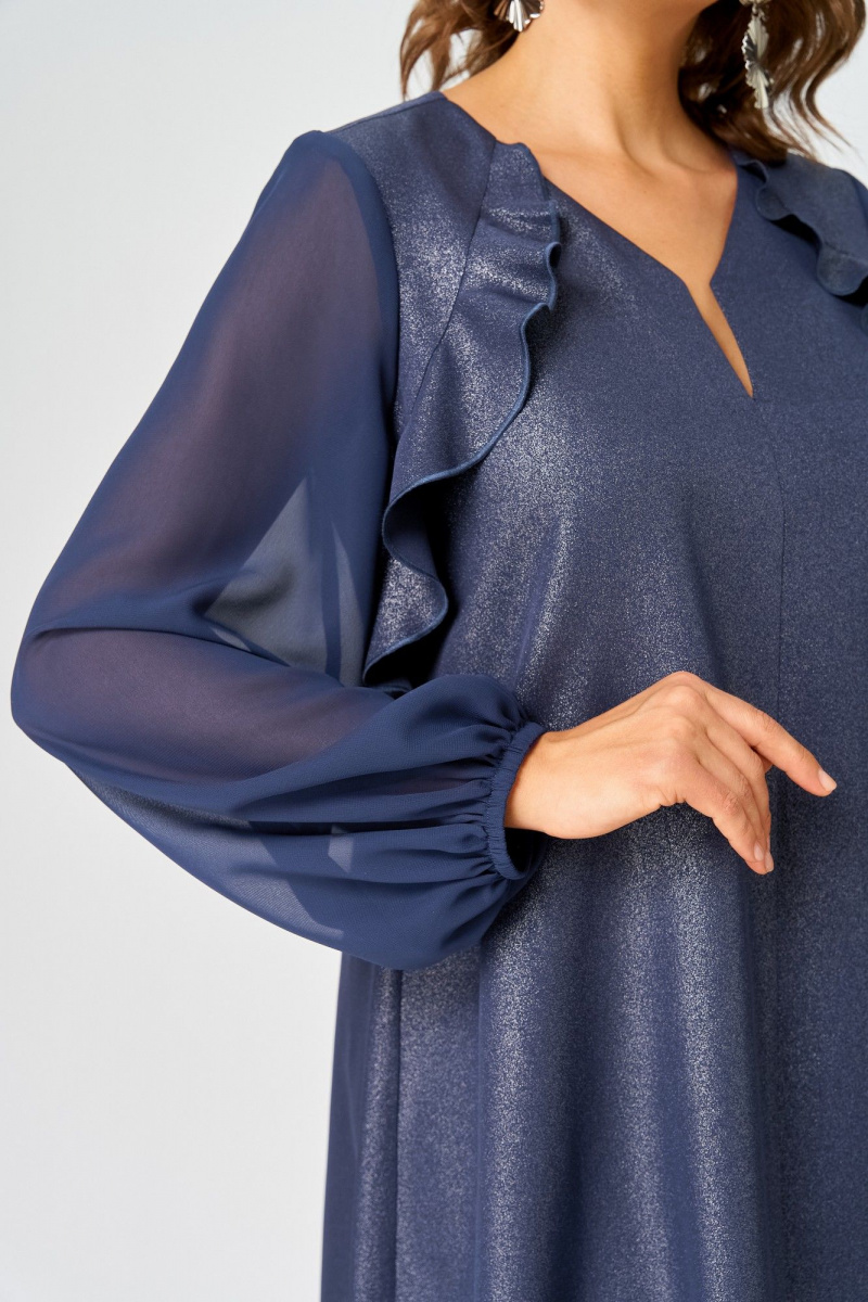 Платья EVA GRANT 7322А синий_баклажан