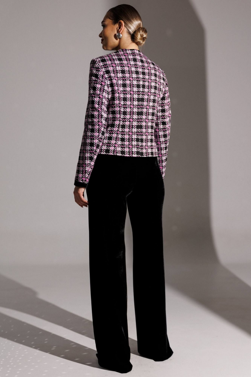 Брючный костюм Мода Юрс 25-2950 черный_сирень