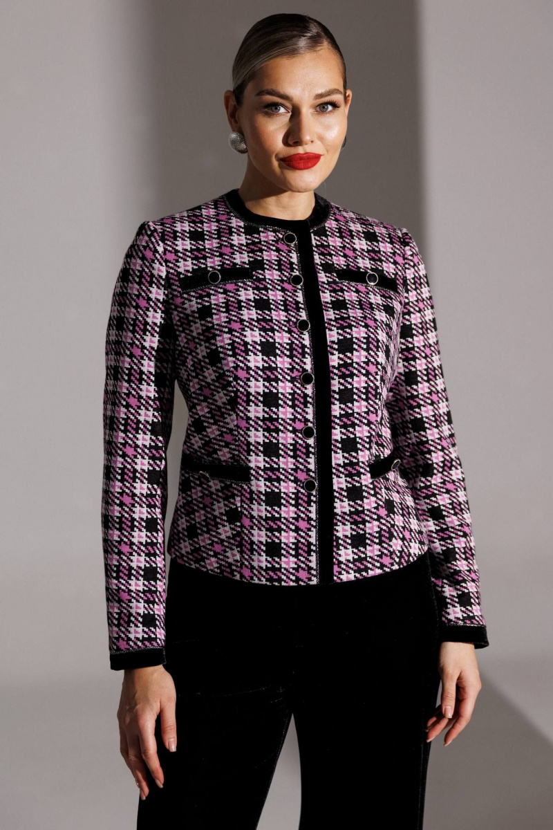 Брючный костюм Мода Юрс 25-2950 черный_сирень