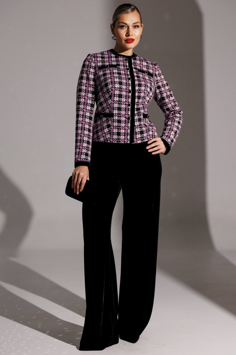 Брючный костюм Мода Юрс 25-2950 черный_сирень