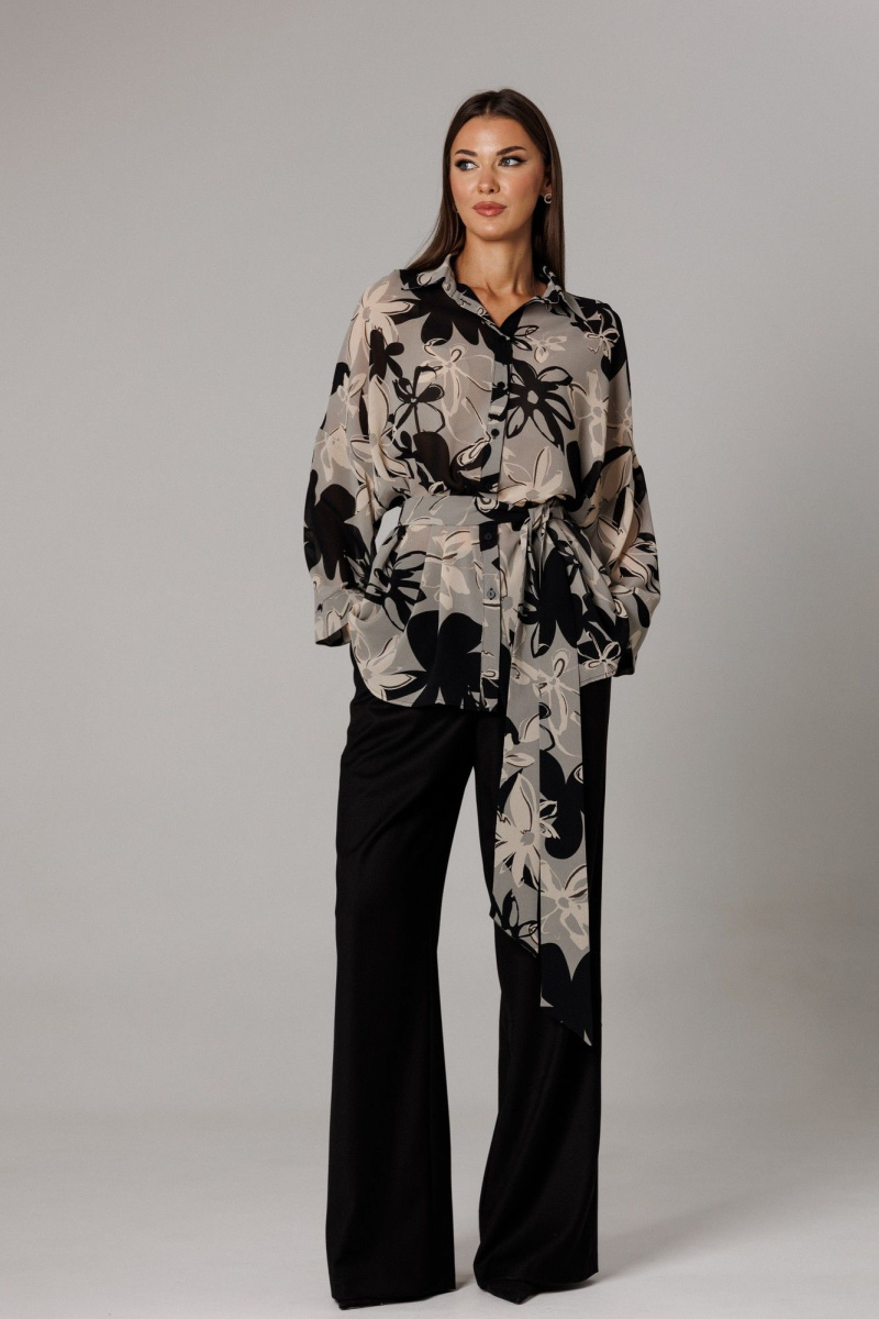 Брючный комплект Ларс Стиль 1166 черный-серый