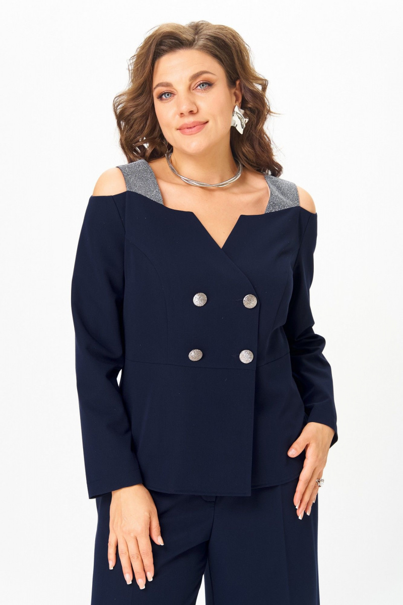 Брючный костюм ANASTASIA MAK 1276 синий