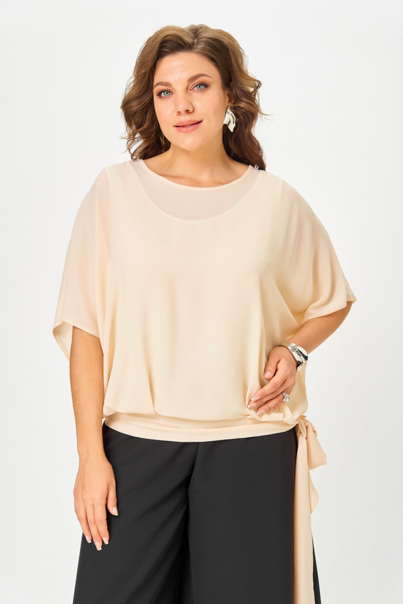 Брючный комплект ANASTASIA MAK 1287 черный+бежевый