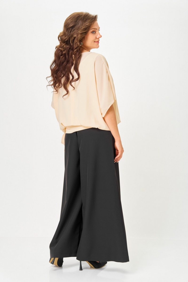 Брючный комплект ANASTASIA MAK 1287 черный+бежевый