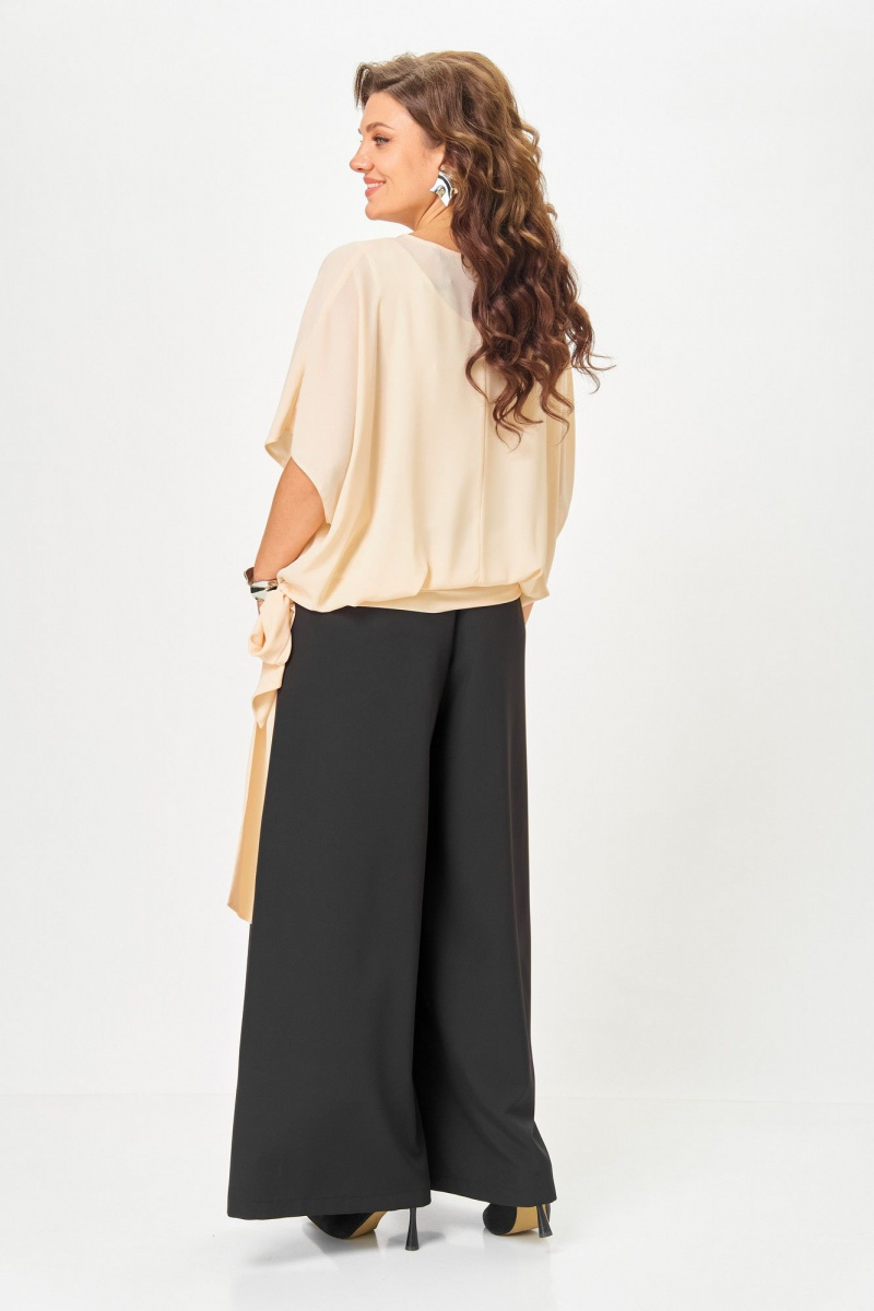 Брючный комплект ANASTASIA MAK 1287 черный+бежевый