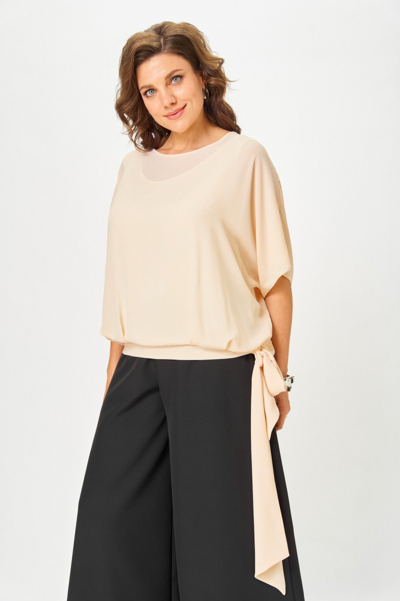 Брючный комплект ANASTASIA MAK 1287 черный+бежевый