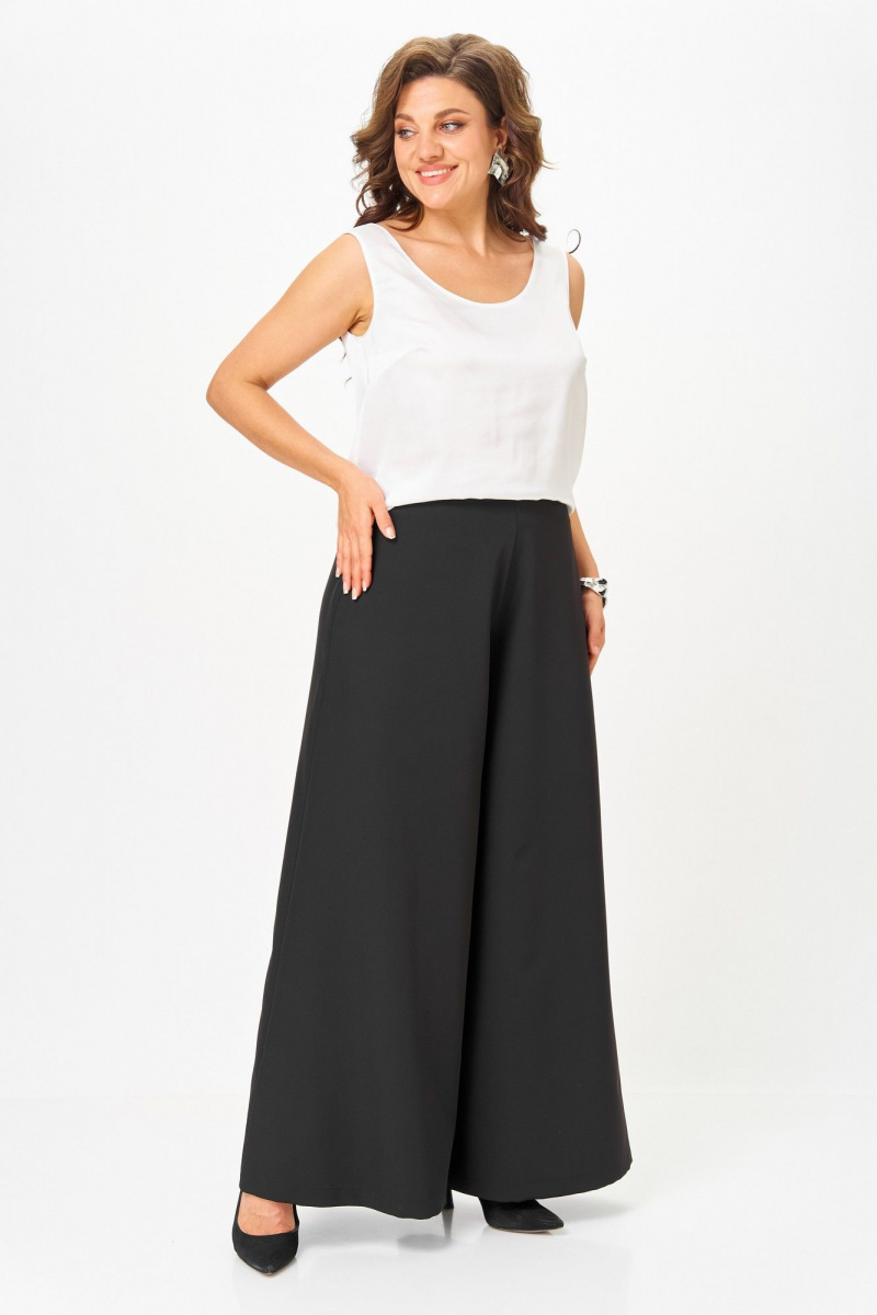 Брючный комплект ANASTASIA MAK 1287 черный+молочный