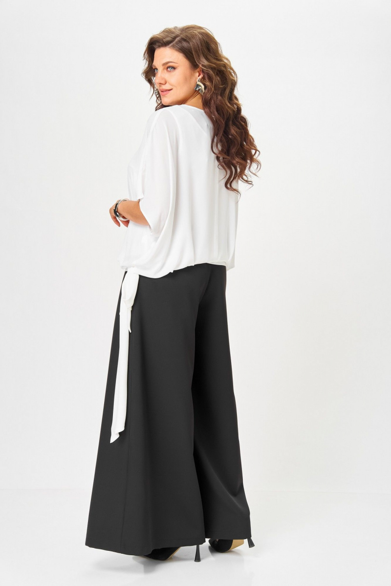 Брючный комплект ANASTASIA MAK 1287 черный+молочный