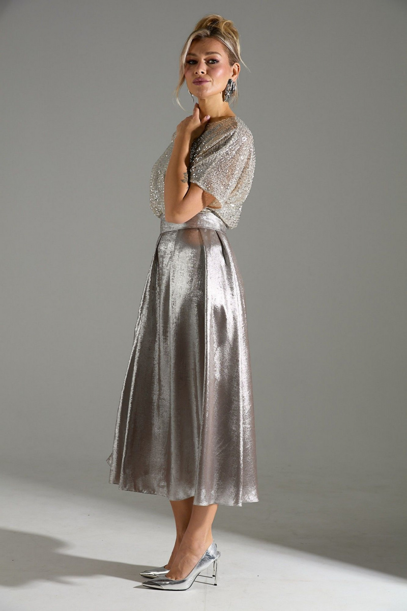 Платья LM М76 бежевый_шиммер