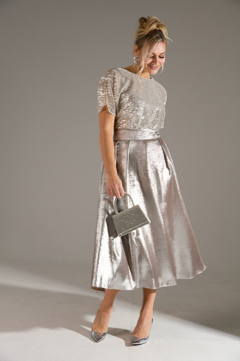 Платья LM М76 бежевый_шиммер