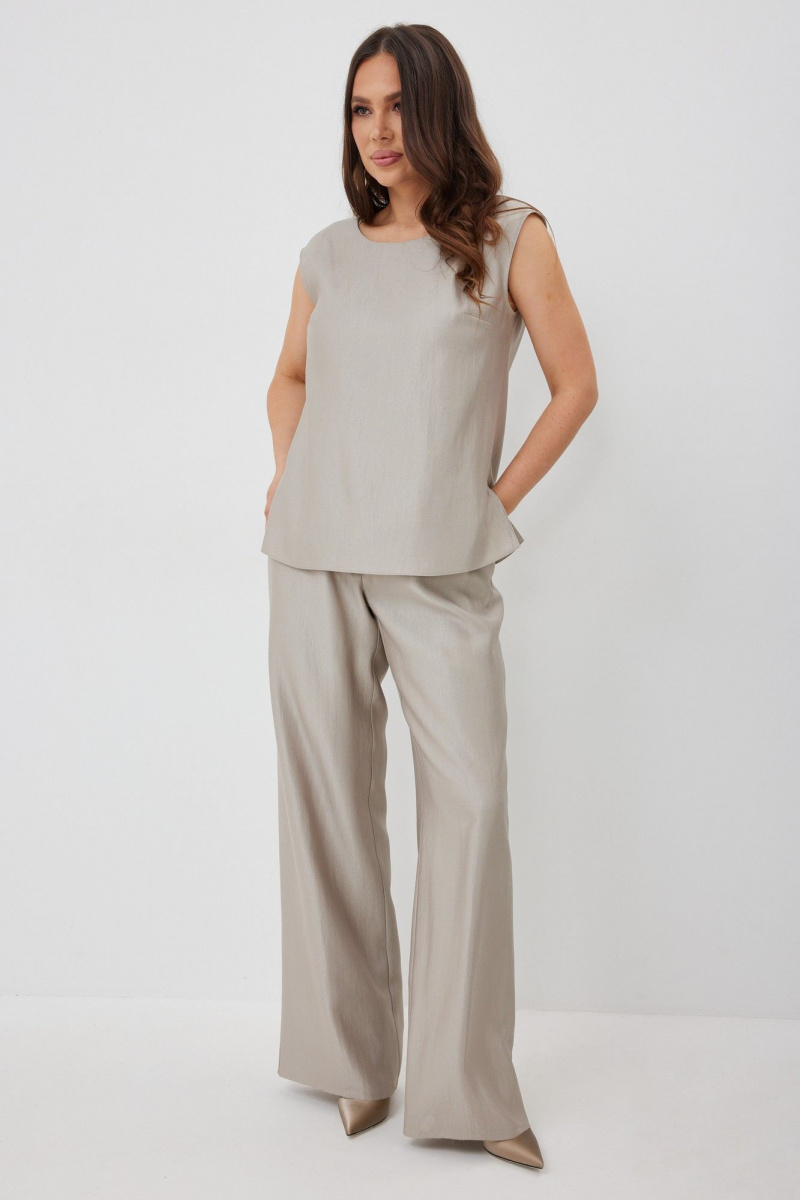 Брючный комплект Магия моды 2654 бежево-серый