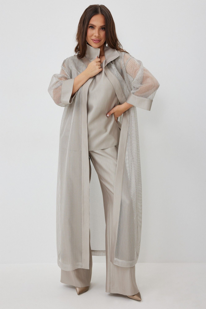 Брючный комплект Магия моды 2654 бежево-серый