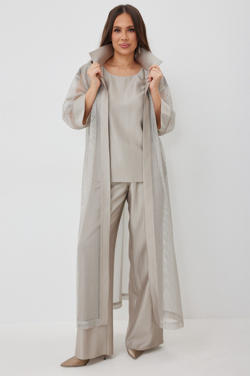 Брючный комплект Магия моды 2654 бежево-серый