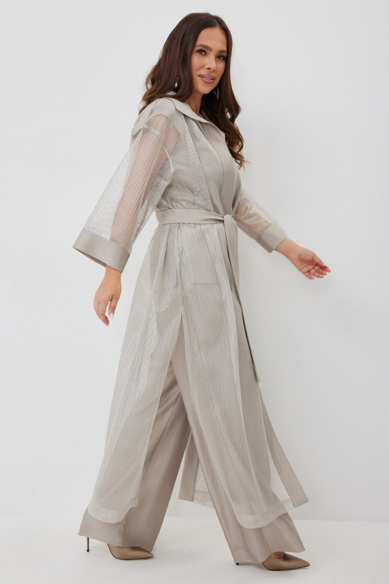 Брючный комплект Магия моды 2654 бежево-серый