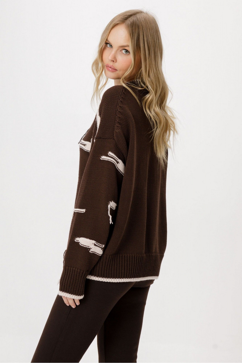 Джемперы PiRS 6375 коричневый_с_бежевым