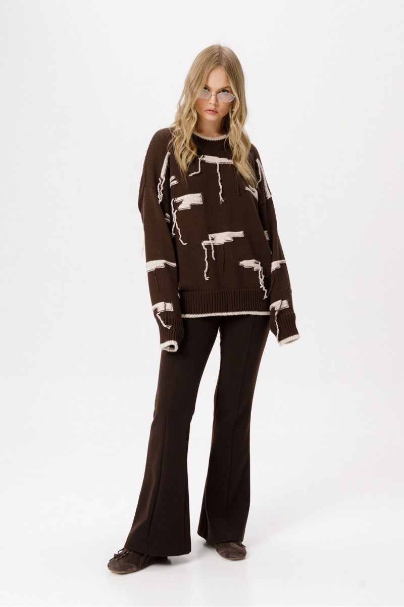 Джемперы PiRS 6375 коричневый_с_бежевым