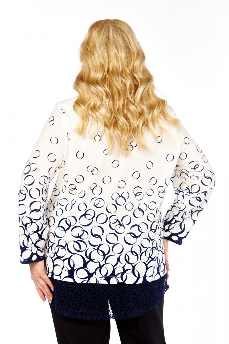 Блузы Abbi 4073 бело-синий_принт