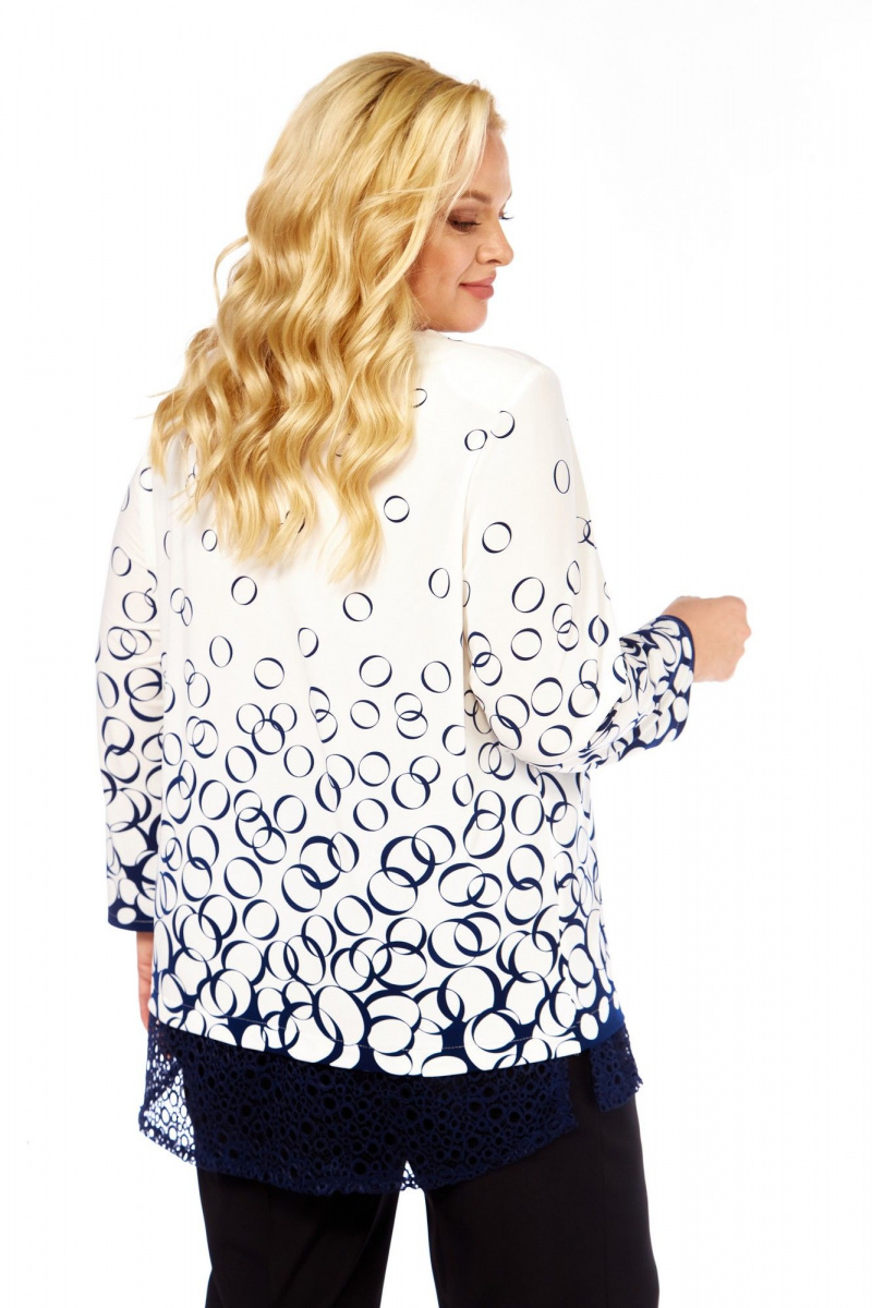 Блузы Abbi 4073 бело-синий_принт