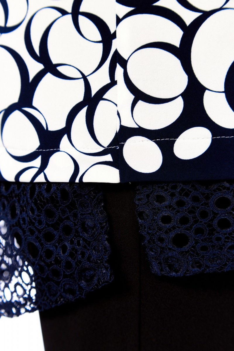 Блузы Abbi 4073 бело-синий_принт