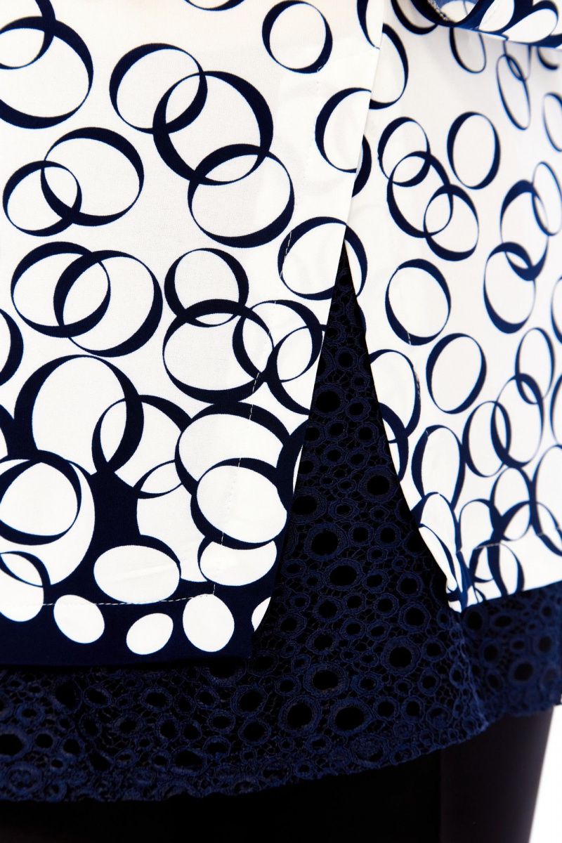 Блузы Abbi 4073 бело-синий_принт