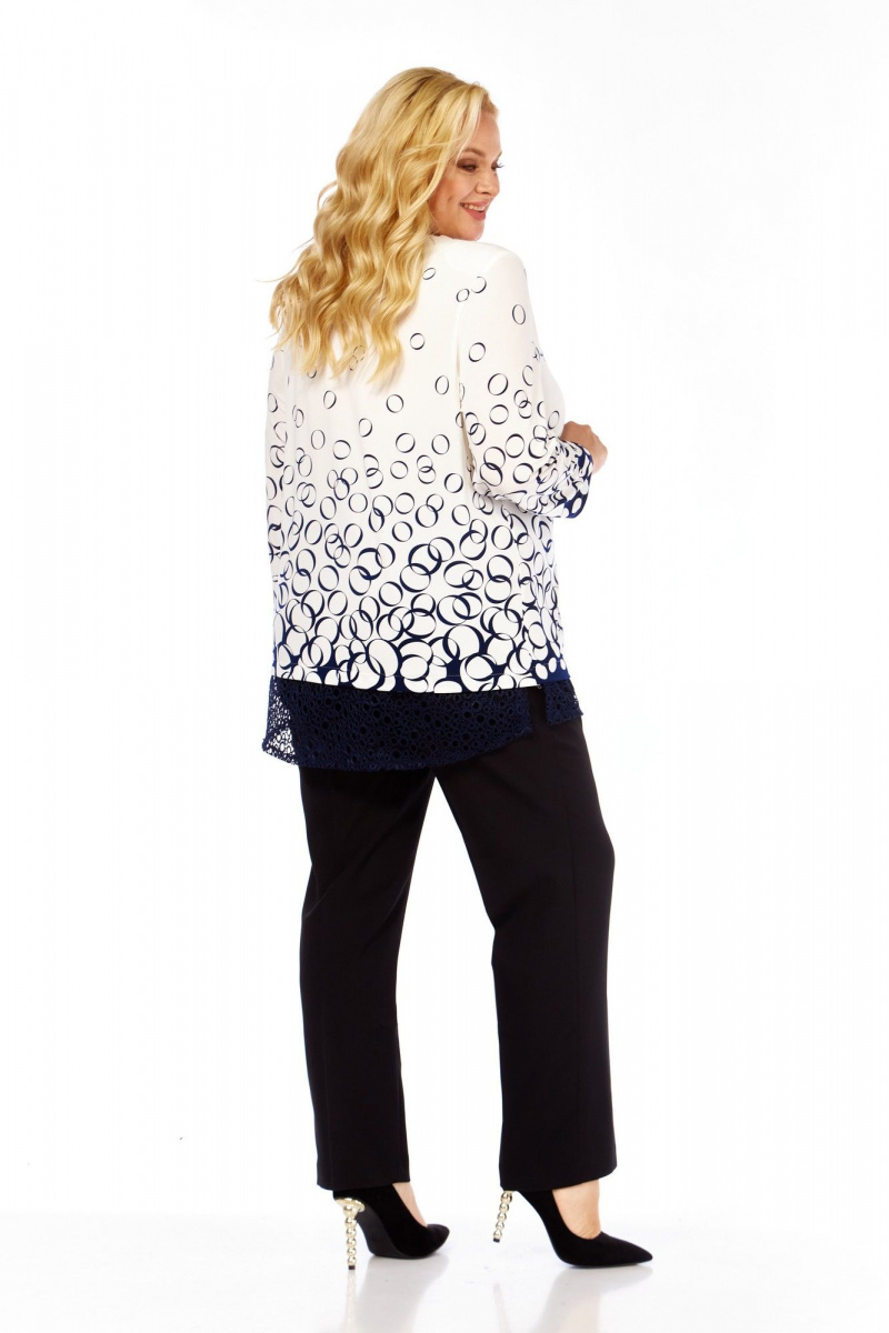 Блузы Abbi 4073 бело-синий_принт