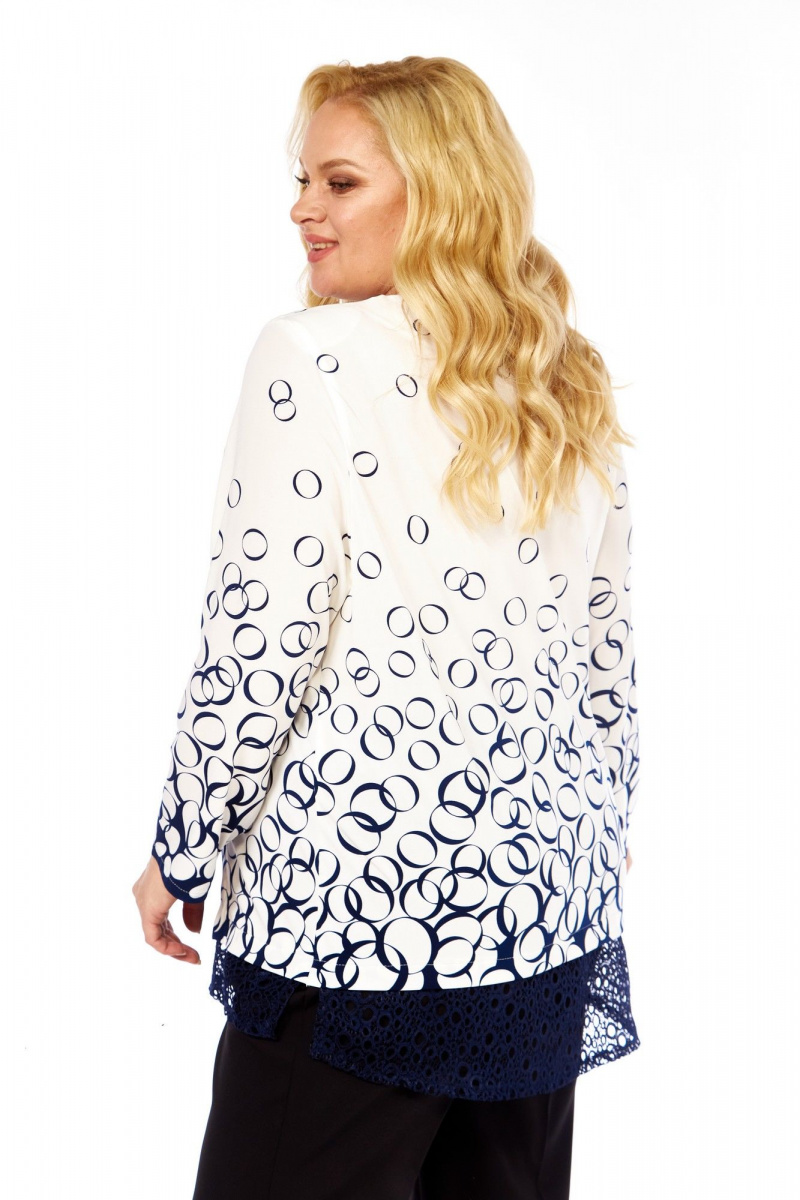 Блузы Abbi 4073 бело-синий_принт