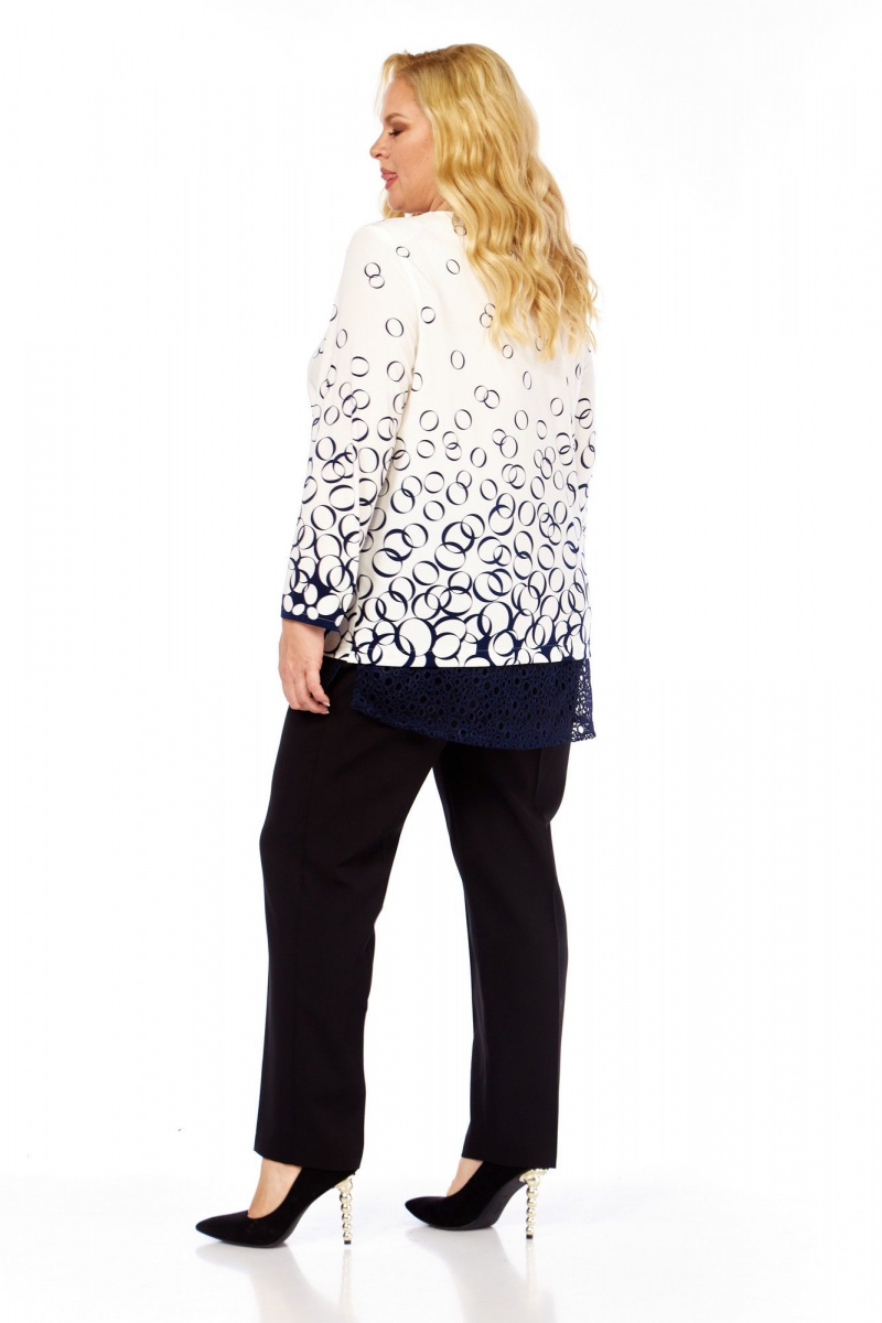Блузы Abbi 4073 бело-синий_принт