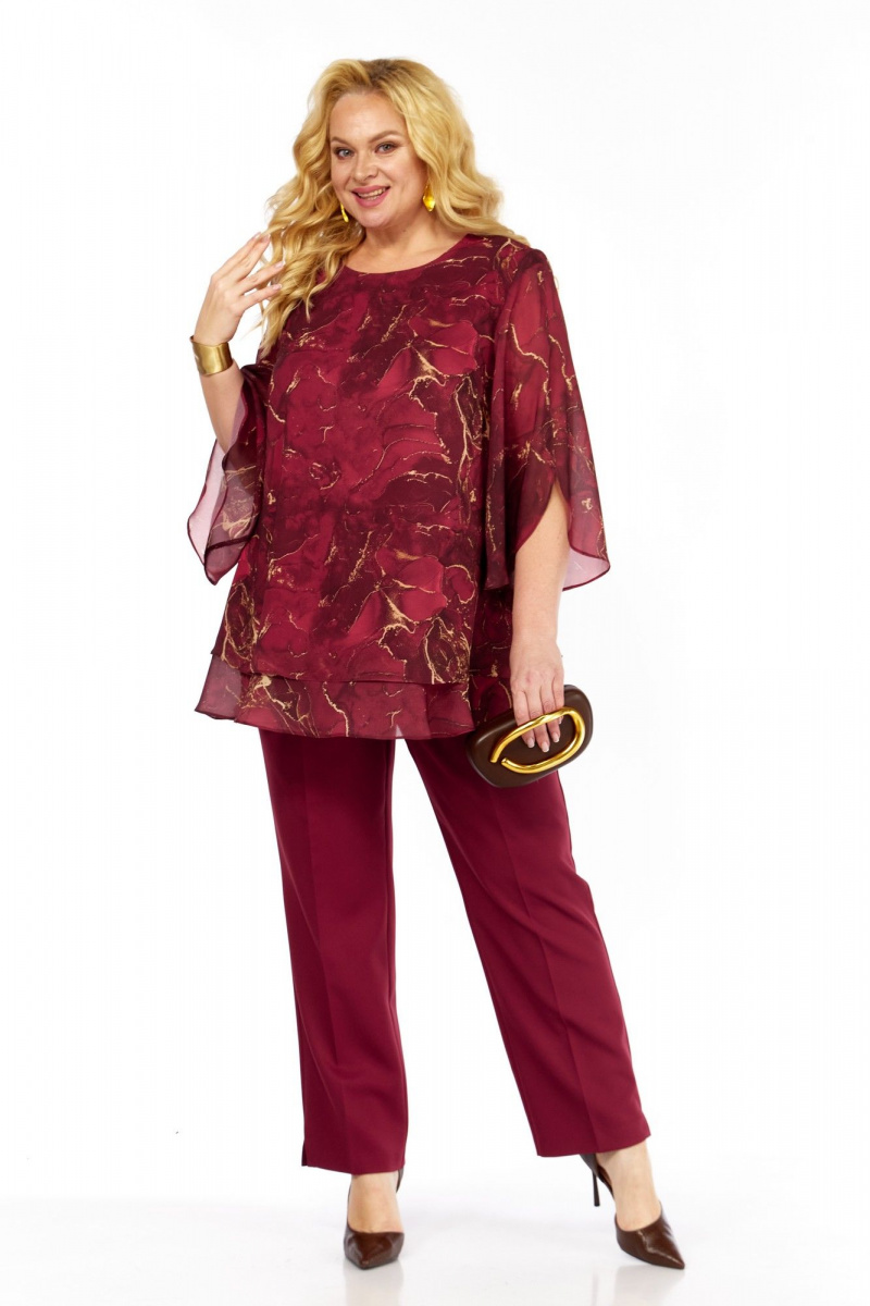 Брючный комплект Элль-стиль 2213/10 винный