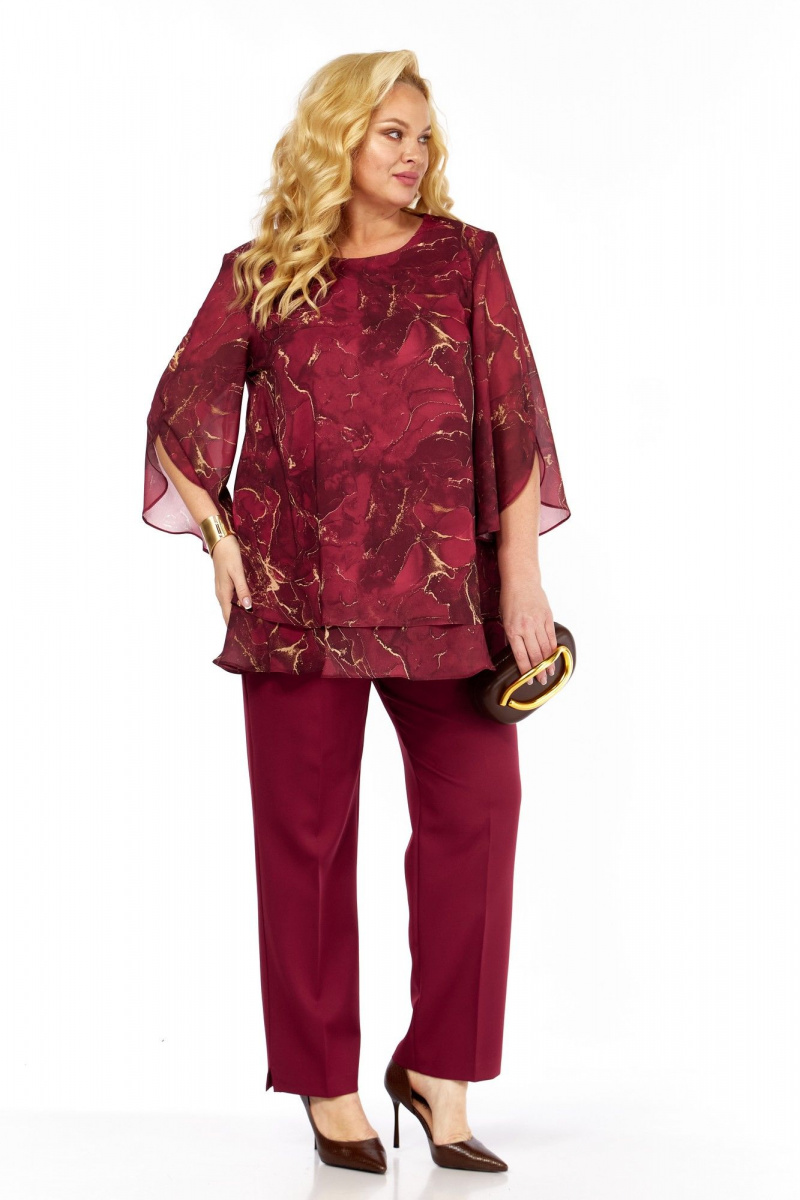 Брючный комплект Элль-стиль 2213/10 винный