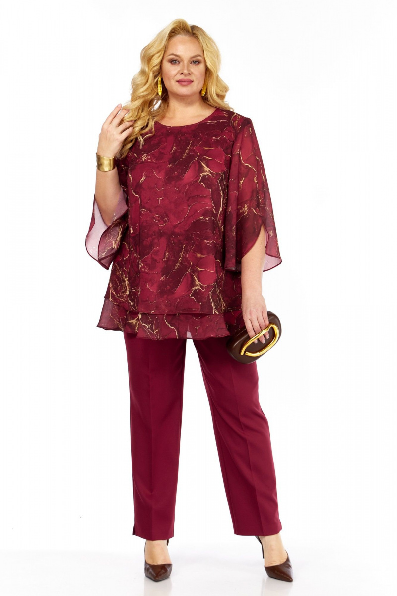 Брючный комплект Элль-стиль 2213/10 винный
