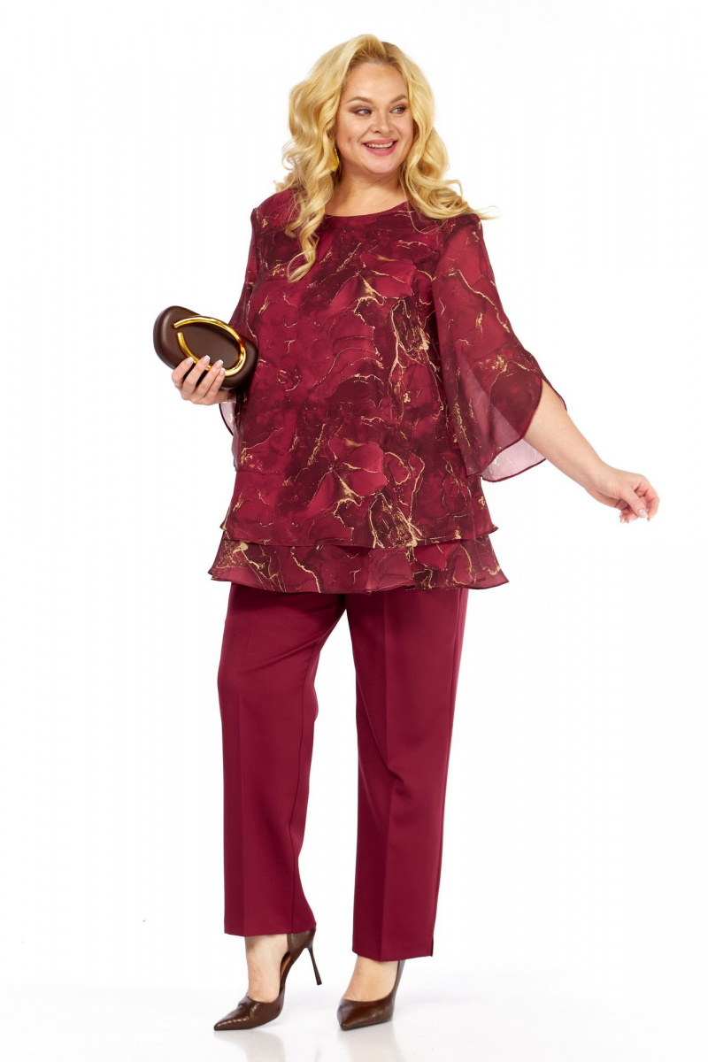 Брючный комплект Элль-стиль 2213/10 винный