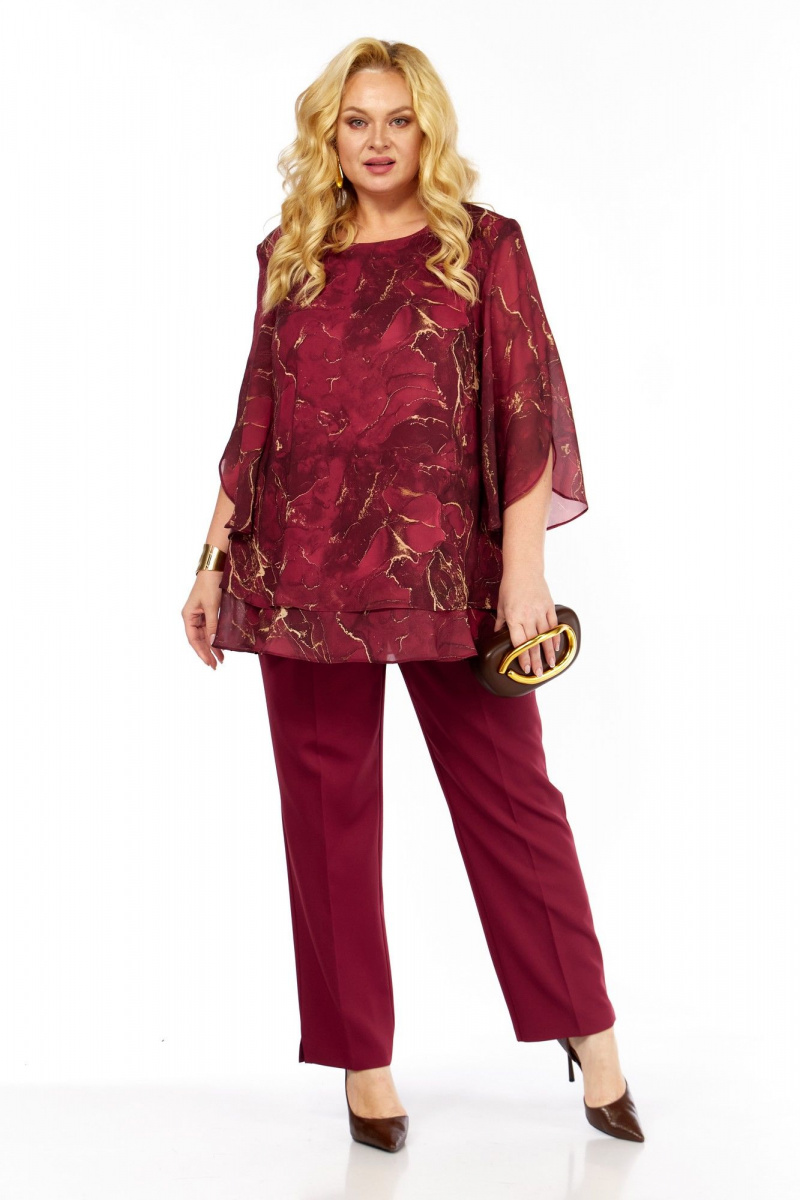 Брючный комплект Элль-стиль 2213/10 винный