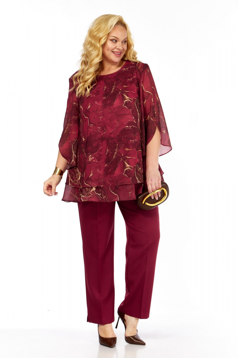 Брючный комплект Элль-стиль 2213/10 винный